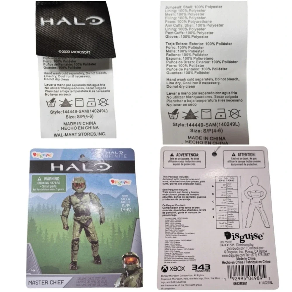 HALO DISGUISE SMALL 4-6 MASTER CHEIF DELUXE CHILD COSTUME PARTY